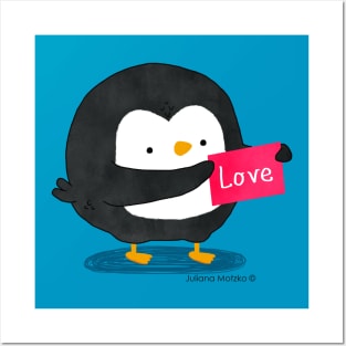 Penguin with a Love board Posters and Art